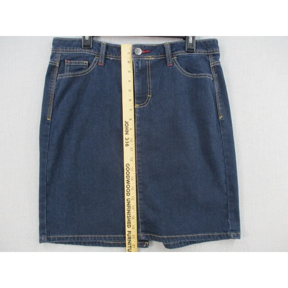 Wrangler Womens Dark Wash Denim Skirt Size 12M  Straight Jean Skirt